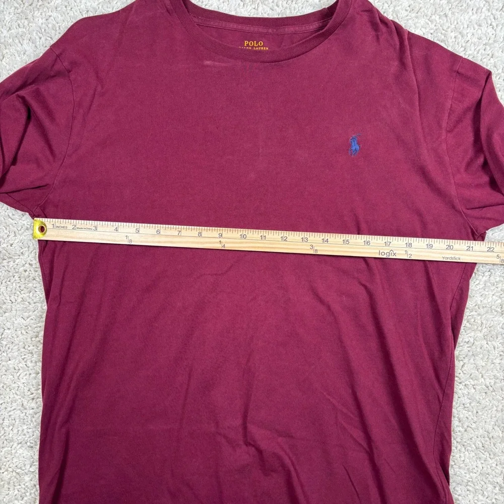 Polo Ralph Lauren Mens Burgundy Classic Fit Long Sleeve Polo Shirt L G‎